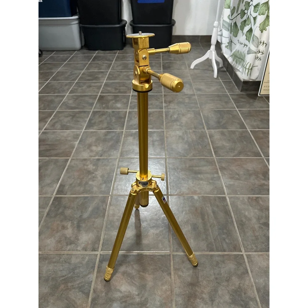 Vintage Gold Tiltall Junior Tripod by Uniphot Corp Made in USA Camera Stand